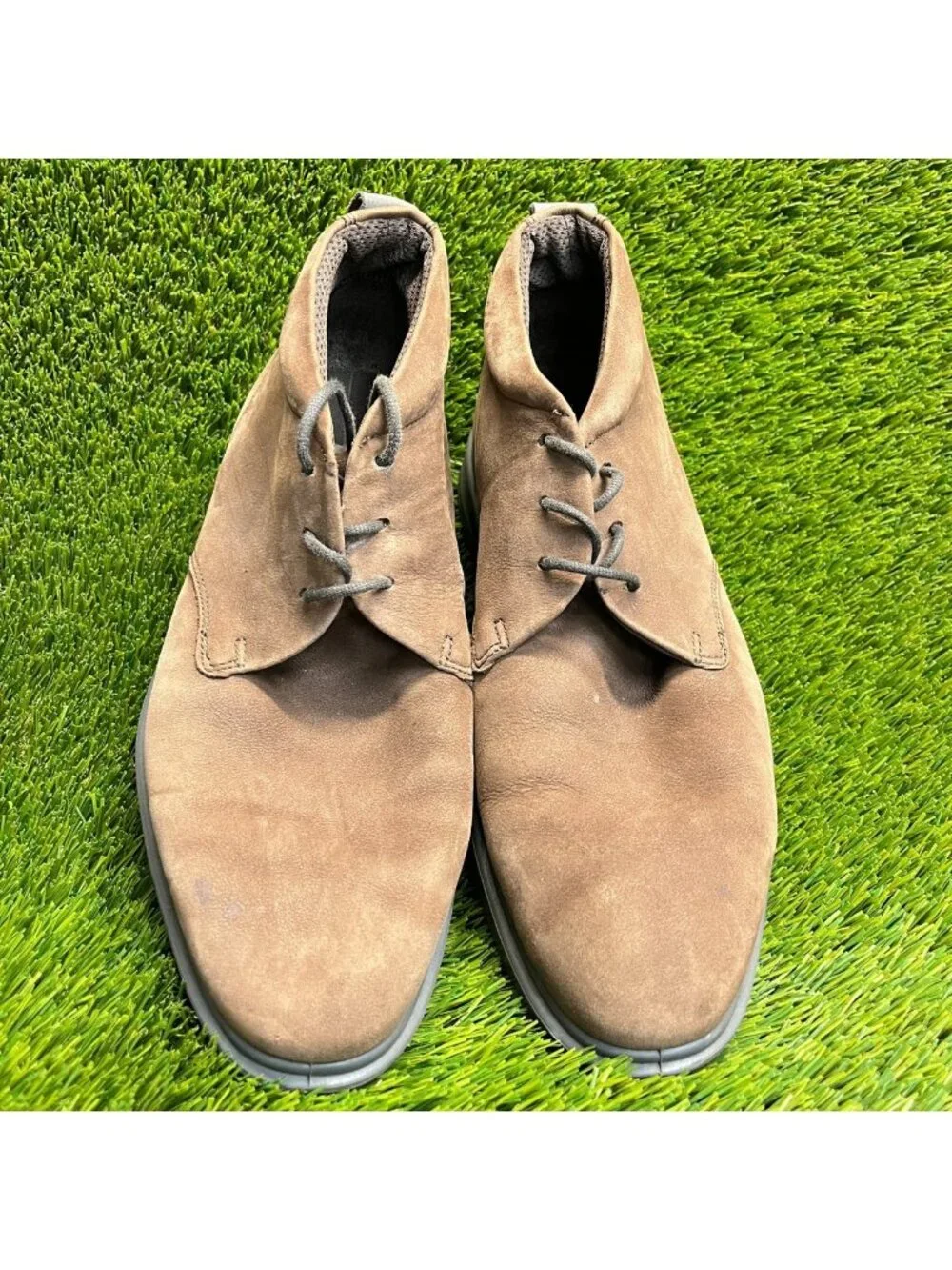 Ecco CS20 Hybrid Mens Size 8-8.5 Brown Classic Plain Toe Leather Chukka Boots